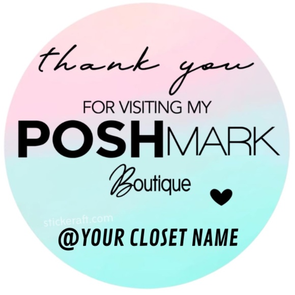 Custom Poshmark Closet Stickers | 2 Inch Round Thank You Labels – STICKERS NEW - Picture 10 of 16